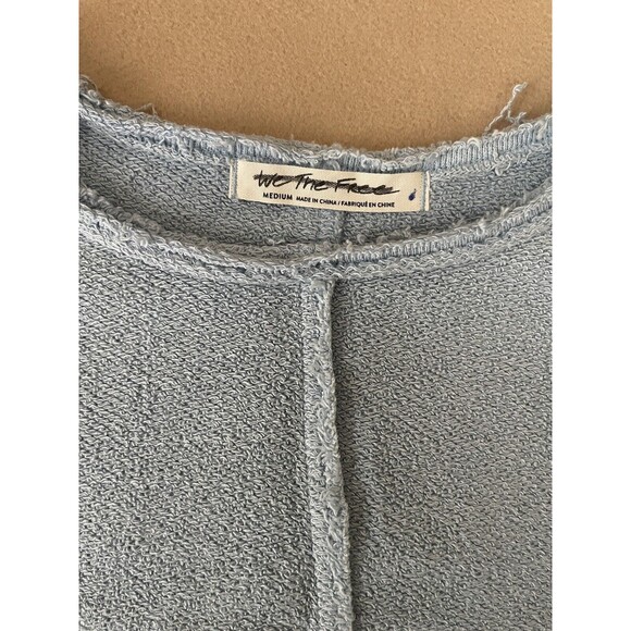Free People WE THE FREE Blue Terry Cloth Drop Tail Muscle Tank, Medium NWOT - Picture 2 of 11